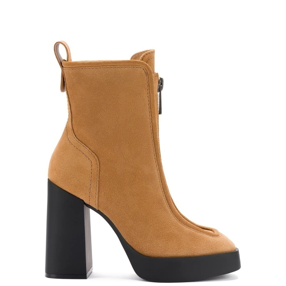 Larroudé Nicole Hi Platform Boots - Tan Suede - Size 9, EUC - Picture 4 of 10